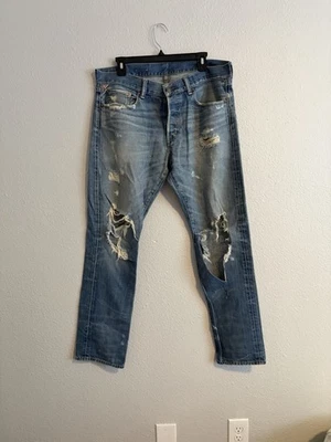 Ralph Lauren Denim and Supply Distressed Vintage Jeans 34/32 Button Fly - Image 1 of 4