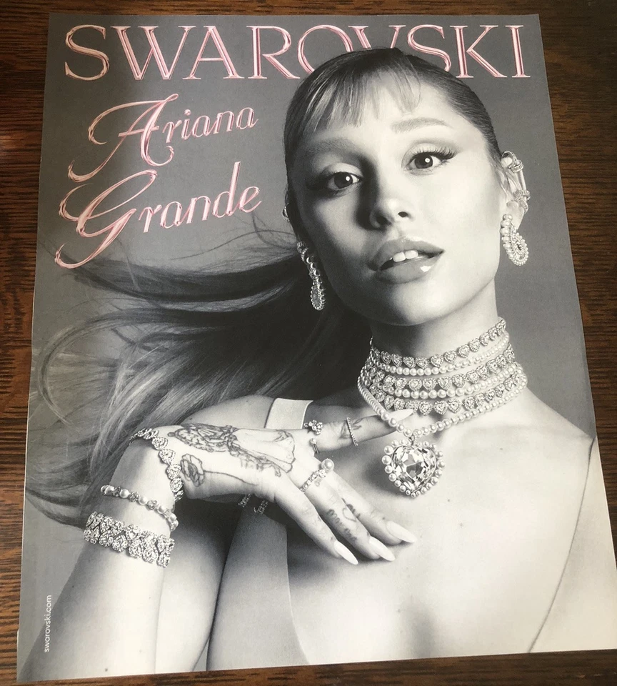 Ariana Grande in Swarovski - Magazine Full Page Print Jewelry Ad - Image 1 of 1
