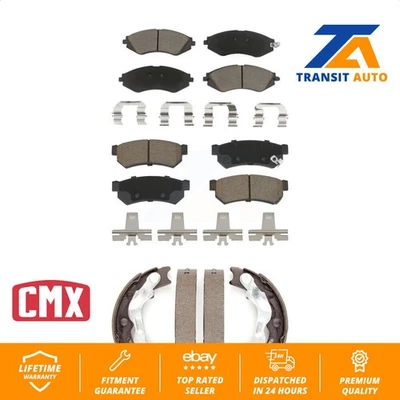 Front Rear Ceramic Brake Pads Parking Shoes Kit For 2014-2015 Chevrolet Spark EV Foto 1 de 4