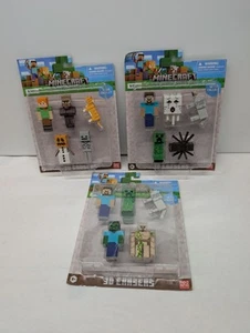 Lot Of 3 Minecraft 3d Erasers Mojang Studios Original 5 Pack Full Set New!! - Picture 1 of 5