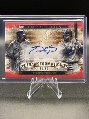 2024 Topps Inception Prince Fielder Transformation Auto /50 ITA-PF Milwaukee-TEX - Image 1 of 2