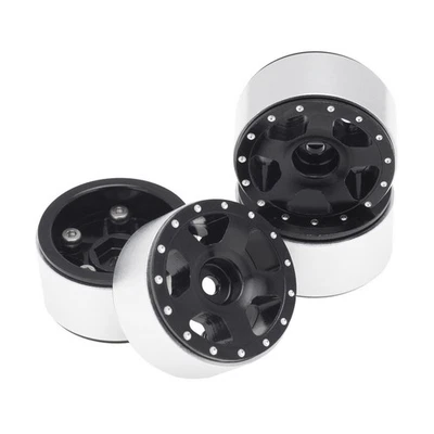 4Pcs New Alloy Metal Beadlock Wheel Rims For 1/24 Axial SCX24 90081 RC Crawler a - Image 1 of 4