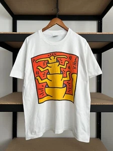 Camiseta blanca vintage 1993 Keith Haring Guggenheim Museum Art talla L - Imagen 1 de 15