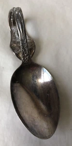 Plato Fairfield vintage bebé o niño cuchara rizado mango curvo 3 5/8 pulgadas - Imagen 1 de 8