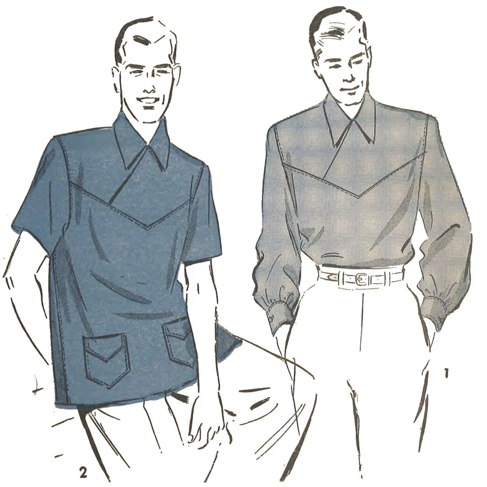 1950s Pattern, Men's Detailed Shirt - Image 1 of 1