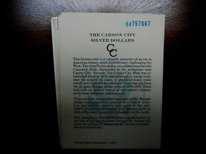 1884-cc GSA Card For a Morgan Silver Dollar Coin (Card Only) - Picture 1 of 1
