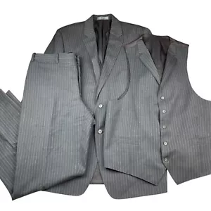 Ralph Lauren LRL Men's 100% Wool 3-Piece Suit Gray Stripe • 44L | 36x32 - Picture 1 of 24