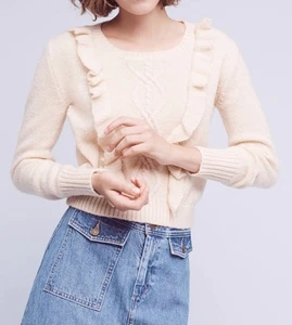 Anthropologie Callie Rüschenpullover von Eri + Ali Gr. M - Neu mit Etikett - Bild 1 von 6