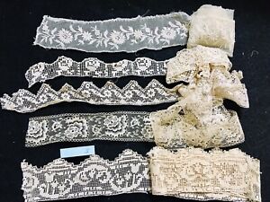 Great Lot of Vintage/Antique Sewing Ivory Cream Lace, Trim, Edging Crafts Bridal