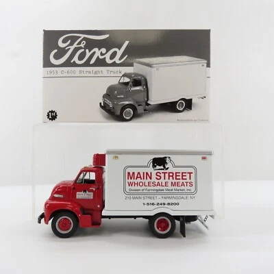 First Gear 1:34 Scale Diecast Ford 1953 C-600 Straight Truck Main Street Meats - Image 1 of 4