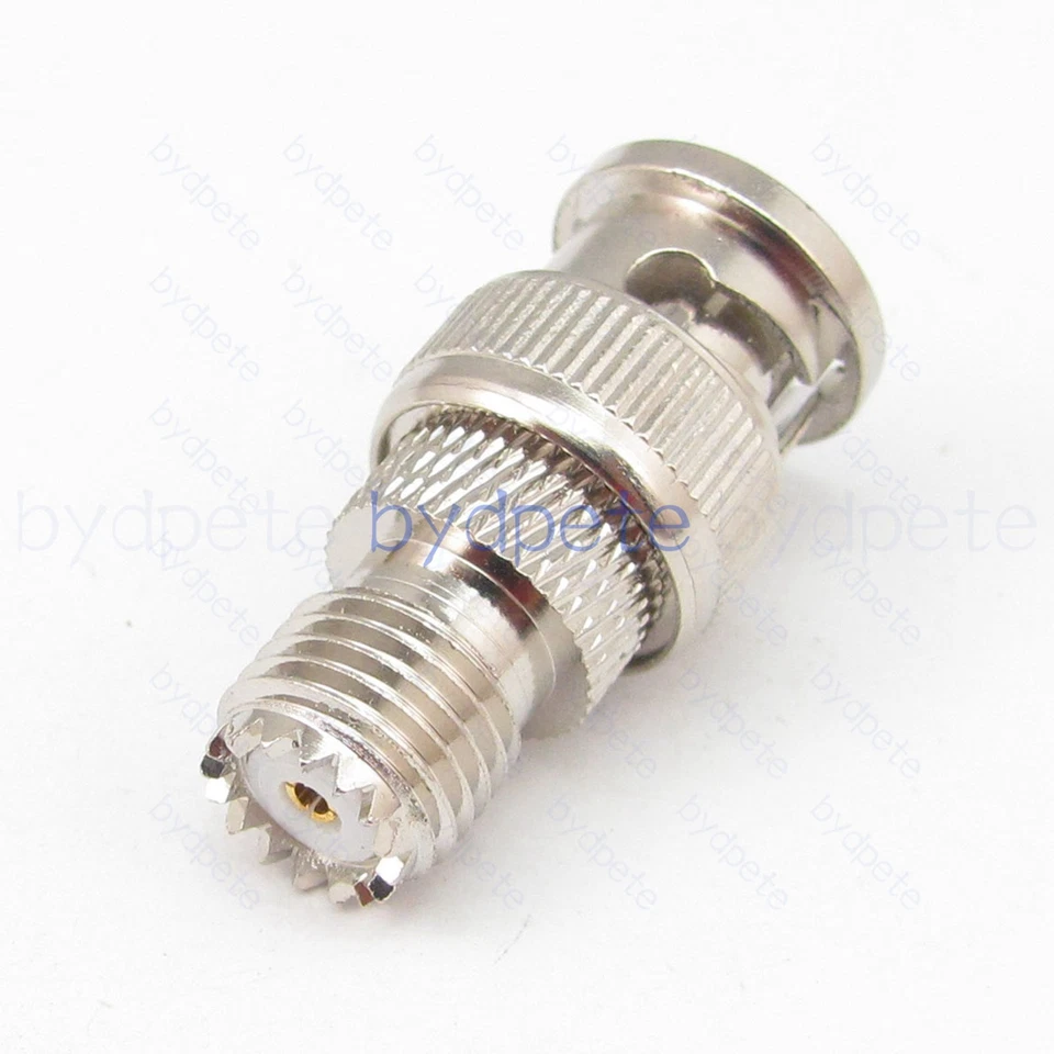 BNC male to mini UHF female RF connector adapter 50ohm coaxial coax bydpete - Image 1 of 1