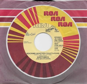 EURYTHMICS Sexcrime rare promo 45 ANNIE LENNOX - Picture 1 of 1