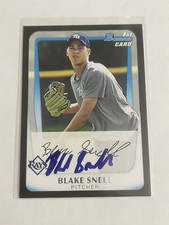 BLAKE SNELL 2011 1st Bowman SIGNED Autograph Auto RC Card #BDPP52 RAYS/PADRES CY