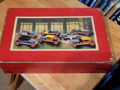 JUEGO DE COCHES DE MADERA SCHOWANEK VINTAGE AÑOS 30 EN CAJA ORIGINAL Foto 1 de 4