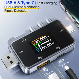 FNAC-28 2 IN 1 Type-C USB Tester Digital Voltmeter Ammeter Current Meter Charger - Picture 1 of 17