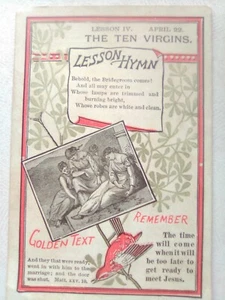AMERICAN BAPTIST PRAYER CARD Lot 6-LESSON HYMN 1890's - Bild 1 von 12