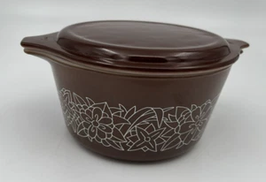 Vtg Small PYREX Woodland Brown Cinderella Casserole Dish 473-B with Lid 20-C36 - Picture 1 of 16