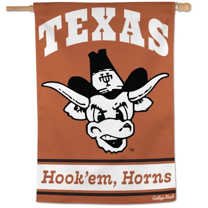 TEXAS LONGHORNS COLLEGE VAULT HOUSE FLAG 28"X40" BANNER NCAA LICENSED - Image 1 of 1