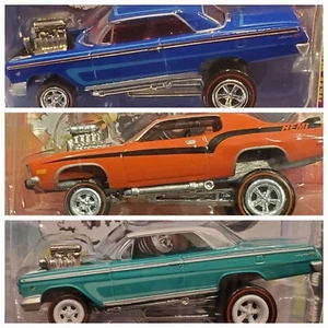 Gassers - JOHNNY LIGHTNING STREET FREAKS ZINGERS IMPALA CHARGER Lot of 3 - Picture 1 of 10