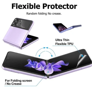 3IN1 Protective Film Galaxy Z Flip3 Front Back Side Screen Protector Fo$j - Zdjęcie 1 z 14