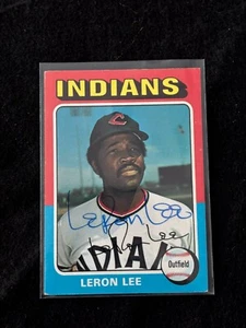 Leron Lee Autographed 1975 Topps Baseball #506 - Cleveland Indians - Picture 1 of 1