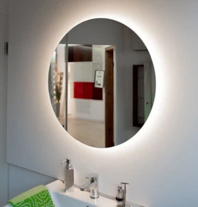 BADSPIEGEL RUND LED BELEUCHTUNG TOUCH SCHALTER OPTIONAL RUNDER WANDSPIEGEL MOON - Bild 1 von 4