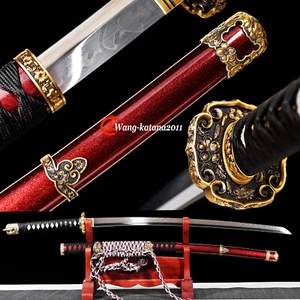 Battle Ready Tachi Clay Tempered T10 Steel Sakura Japanese Samurai Sharp Sword - Picture 1 of 11
