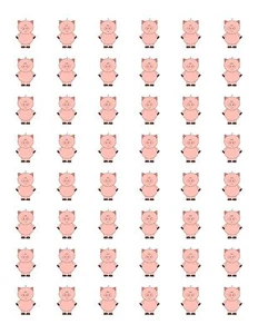 48 CUTE FARM PIG ENVELOPE SEALS LABELS STICKERS 1.2" ROUND - Picture 1 of 1