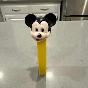 Mickey Mouse Disney Vintage Pez Yellow Dispenser No Feet Pink Neck Hong Kong  - Picture 1 of 4