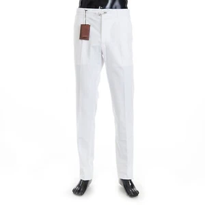 STEFANO RICCI 1100$ White Trousers - Drawstring, Decorative Hardware, Cotton - Picture 1 of 18