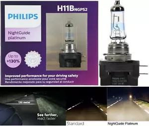 Philips Night Guide Platinum H11B 55W Two Bulbs Headlight Replacement Lamp Stock - Picture 1 of 12