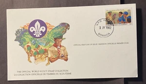 Boy Scouts 75th anniversary FDC on Card, Dominica, 4.5"x8" - Picture 1 of 2