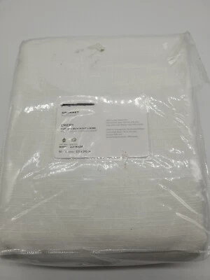 Pottery Barn Emery Black Grommet Blackout Lining Panel Drape White 50x 96" - Image 1 of 2