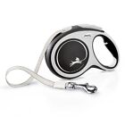 Flexi New Comfort Tape Grey & Black Large 8M Retractable Dog Leash/Lead For Dogs