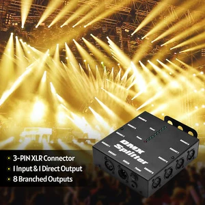 8-Way DMX Splitter DMX512 Optical Splitter Distribution Amplifier 3 Pin XLR G7G4 - Picture 1 of 10