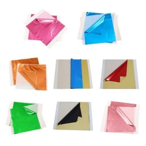 100Sheets Imitation Silver Gold Leaf Foil Paper Gilding for Art Craft Decors - Picture 1 of 10