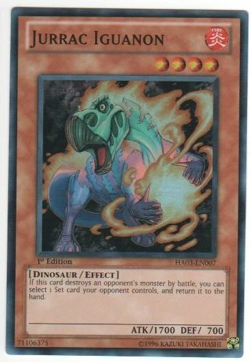 YUGIOH - Jurrac Iguanon - HA03-EN007 - Super Rare - 1st Edition - NM - FLAT RATE - Image 1 of 1