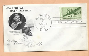 C26 FIRST FLIGHT 8 CENT AIR MAIL FDC MAR 21,1944 WASH DC ART CRAFT - Picture 1 of 1