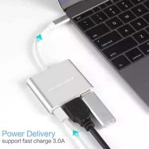 Adaptateur USB Type C convertisseur AV multiport pour MacBook Pro Air 2021 iPad 10 2022 - Photo 1 sur 11