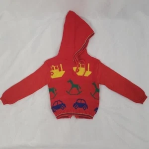 Vintage 80s Novelty Knit Boys Colorblock Sweater size 12 - Picture 1 of 8