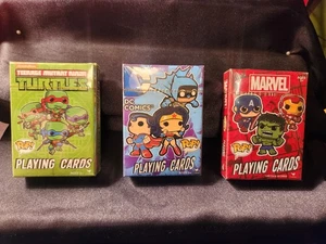 Funko Pop Sealed Playing Cards, 3 Pack Lot - TMNT DC Marvel - Bild 1 von 2