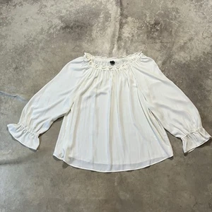 Talbots Shirt Womens Size XL White Long Sleeve Off The Shoulder Office - Picture 1 of 8