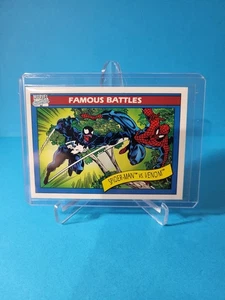 1990 Impel Marvel Universe #106 Famous Battles Spider-Man vs Venom - Picture 1 of 3