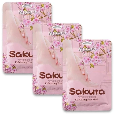 3x Cherry Exfoliating Peel Off Foot Mask Remove Hard Dead Skin Sock Soft Feet - Image 1 of 4