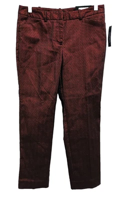 Pantalones de vestir Worthington para mujer talla 4S rojos metálicos recortados al tobillo calce ajustado vacaciones Foto 1 de 4