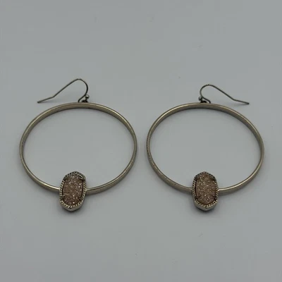 Brincos de argola de ouro com pedra de quartzo Kendra Scott - Imagem 1 de 4