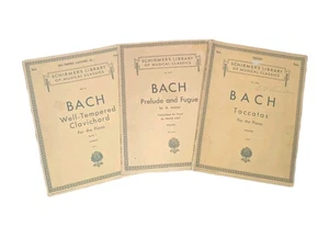 Vtg Lot Of 3 Bach Piano Music Books From Schirmer's Library Of Musical Classics  - Picture 1 of 20