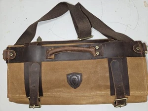 Dalstrong Knife Roll Canvas & Top Grain Brazilian Leather Roll Bag   - Picture 1 of 3