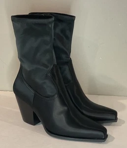GB Gianni Bini schwarze Damen-Westernstiefel mit Sternenkreuz Stretch-Satin Größe 10 neu mit Karton - Bild 1 von 12