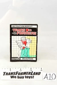 Brainstorm Instructions Headmasters 1987 Hasbro G1 Transformers Action Figure - Picture 1 of 1
